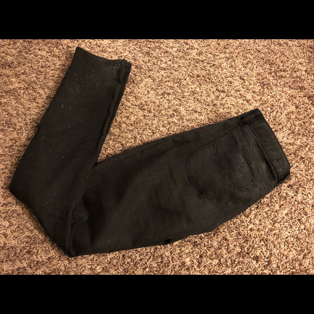 Gap super skinny glitter black jeans